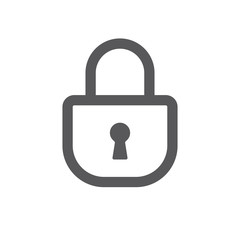 Padlock linear icon, symbol of security and safety. Lock pictogram.