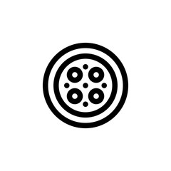 Pizza Restaurant Outline Icon Logo Vector Illustration
