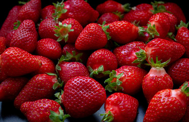 a lot of fresh juicy strawberries