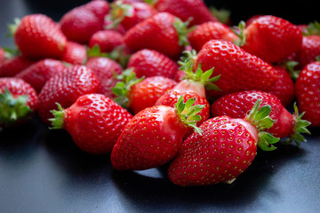 a lot of fresh juicy strawberries