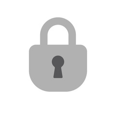 Padlock icon, symbol of security and safety. Lock pictogram.