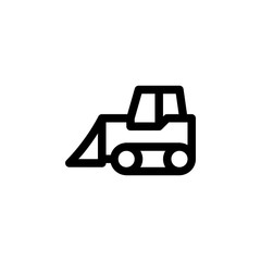 Bulldozer Industrial Outline Icon Logo Vector Illustration
