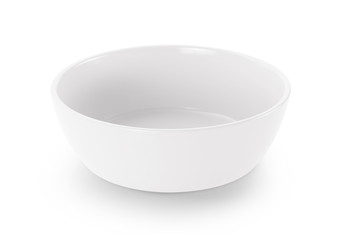 empty white bowl isolated on white background