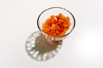 Fototapeta na wymiar glass bowl with tomato