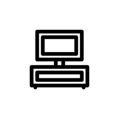 TV Table Interior Outline Icon Logo Vector Illustration
