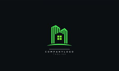 Ab abstract real estate house home logo design