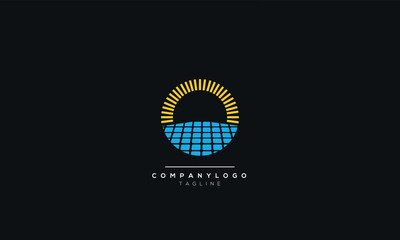 Fototapeta premium Sun solar energy logo design template. solar tech logo designs, Idea logo design inspiration