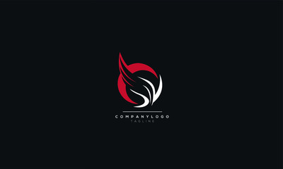 An abstract wing logo design template.