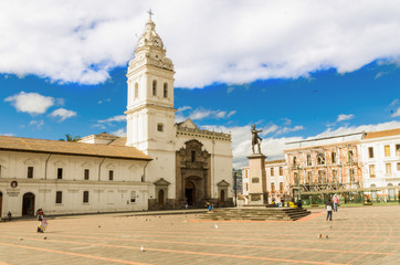 Fototapeta na wymiar Plaza de Santo Domingo Quito Ecuador South America