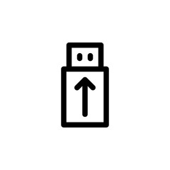 USB Plug Technology Outline Icon Logo Vector Illustration
