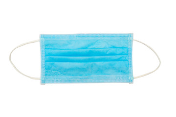 Disposable face mask isolated on white background