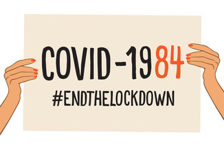 Protest poster illustration against covid 19 quarantine. End the lockdown during corona virus pandemic. Re-open America. 