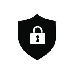 shield protection key icon symbol Flat vector illustration for graphic and web design.
