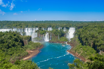 Fototapeta na wymiar Foz do Iguazu, BRAZIL - FEBRUARY 24, 2018: Foz do Iguazu. Is a touristic town and waterfalls at Brazil.