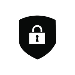 shield protection key icon symbol Flat vector illustration for graphic and web design.
