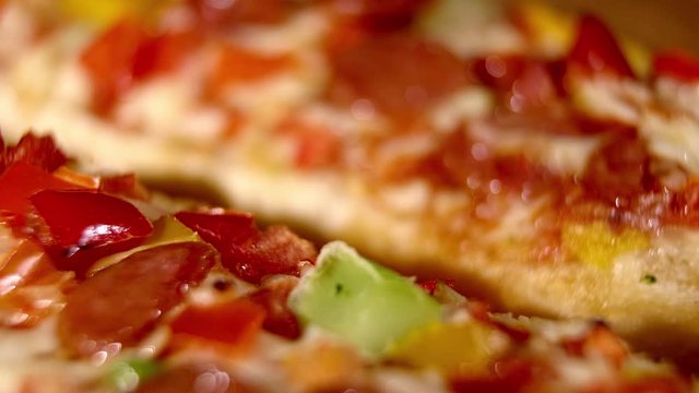 Freshly baked Pizza Baguette - close up shot - food photography