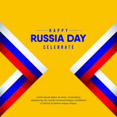 Russia day celebrations vector template.