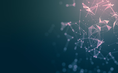 Abstract background. Molecules technology with polygonal shapes, connecting dots and lines....