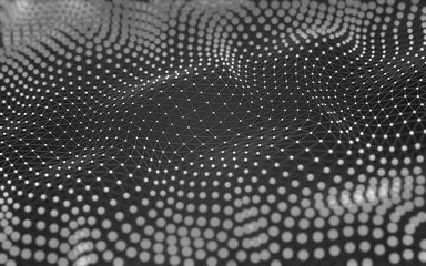 Abstract background. Molecules technology with polygonal shapes, connecting dots and lines. Connection structure. Big data visualization.