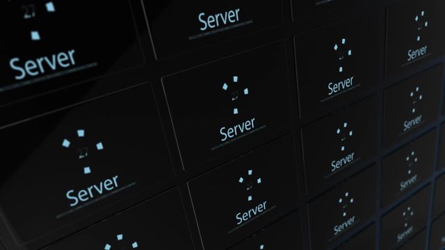 Server Background, High quality animation of camera moving through the server room