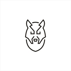 wolf head line logo icon vector stock , Wolf Logo design , logo abstract fox , logo head fox , logo line fox 