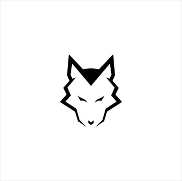 Wolf Head swan logo design vector image , wolf logo design vector image