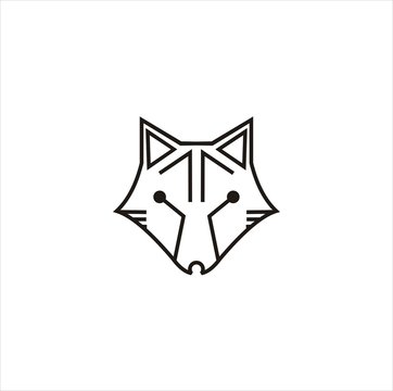Creative Simple Wolf Concept Logo and Icon Design Template
