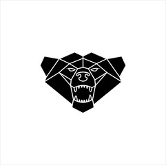 Black  geometric logo of an abstract fox head