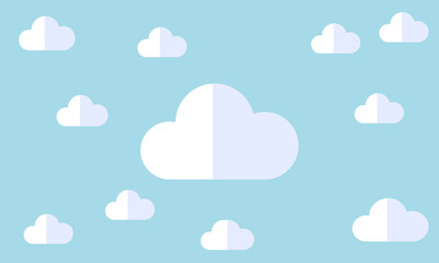 clouds seamless pattern on blue sky background