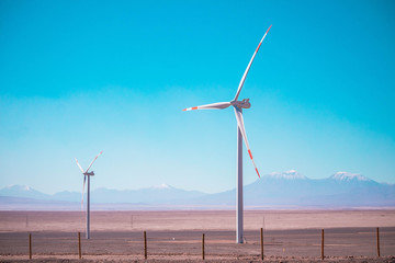 wind turbine of blue sky