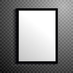 Black frame with a white middle on a black background in a cage with a gradient. Vector illustration. Stock Photo.