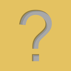 Question mark paper cutout illustration. Concept of FAQ, Q&A, and ask button