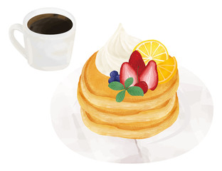 hotcake ホットケーキ　パンケーキ　イラスト