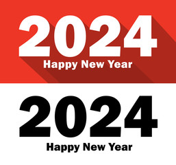 Happy New Year 2024 Design Template. Modern Design for Calendar, Invitations, Cards or Prints.