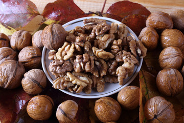 Walnuts on table