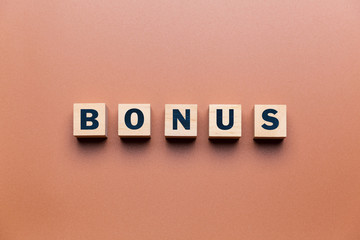 Obraz premium Wooden cubes with word 