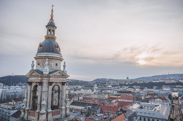 Aerial view of Budapest from St. Stephen's Basilica