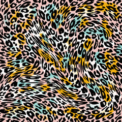 Naklejka premium Leopard pattern design, illustration background