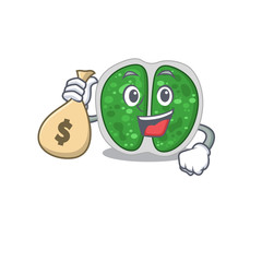 Rich chroococcales bacteria cartoon design holds money bags