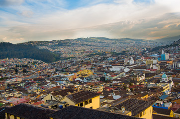 Fototapeta na wymiar View of the historic center of Quito, Ecuador