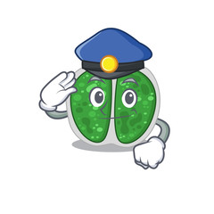 Police officer mascot design of chroococcales bacteria wearing a hat