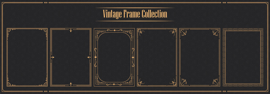 Luxury vintage ornamental frame collection	