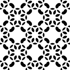 Black and white seamless pattern, texture, floral geometric design, retro, vintage ornament