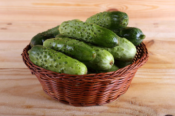 Cucumbers on table