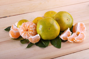 Mandarin oranges on table