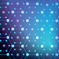 Hexagonal structure molecule dna of neurons system, genetic and chemical compounds