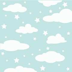 background with clouds and star