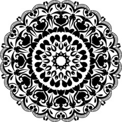 Creative mandala design. Black and white mandala.Mandalas for coloring book. decorative element. Vector Beautiful Mandala.