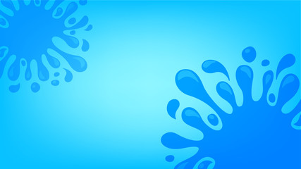 water drop splash blob on blue background, splash of water for element banner frame, water drop splatter simple for songkran festival copy space template, splash water drop symbol for graphic banner