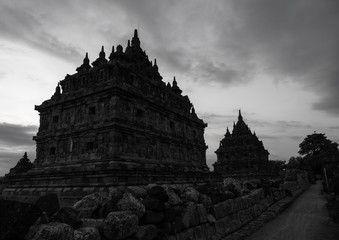 Plaosan temple ancient ruins architecture in Java island, Indonesia